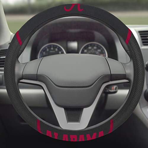 FANMATS 14804 Alabama Crimson Tide Embroidered Steering Wheel Cover 15' x 15'