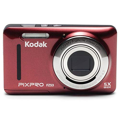 Kodak PIXPRO Friendly Zoom FZ53-RD 16MP Digital Camera with 5X Optical Zoom and 2.7' LCD Screen (Red)