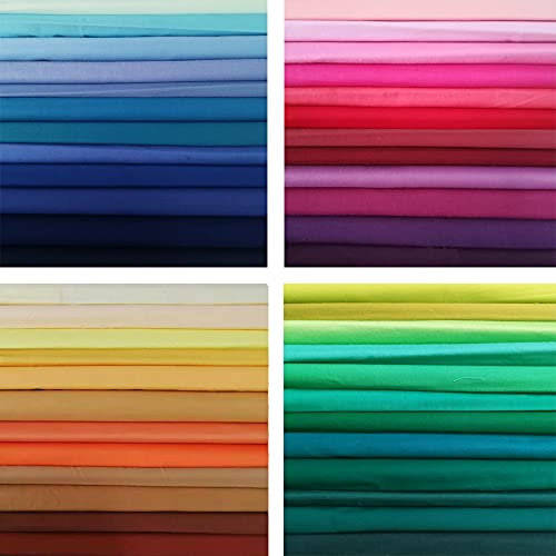 50 PCS 8' x 8' Precut Multi-Colors Cotton Fabric Squares Fabric Bundles for Sewing & Quilting Beginners