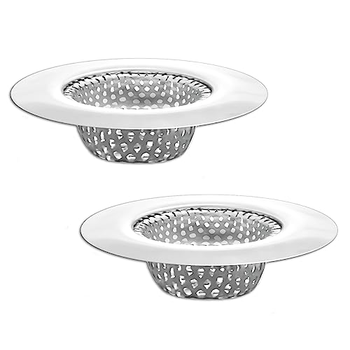 Seatery 1.25' Bathroom Sink Strainers, 2PCS Drain Hair Catchers for Laundry, Mop Pool, Utility, Slop, RV Sink, Stainless Steel Drain Filter