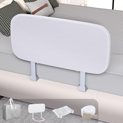 omzer Travel Bed Rails for Toddlers - Foldable Portable Safety Rail with No Drill, Short Bed Rail Guard for Baby Child/Elderly, Height Adjustable for Crib Twin Queen Full King Size Bunk Bed -32 Inch