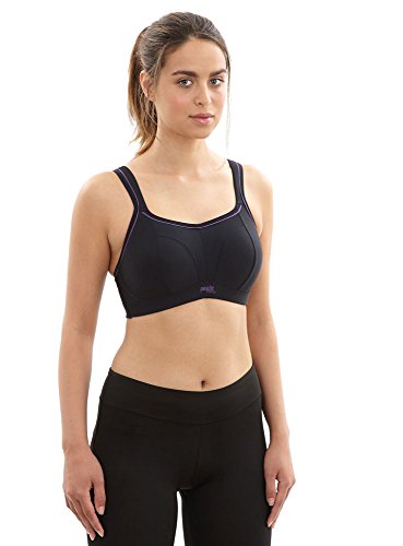 Panache Plus Size Women's Non-Wired Sports Bra, Black, 36D