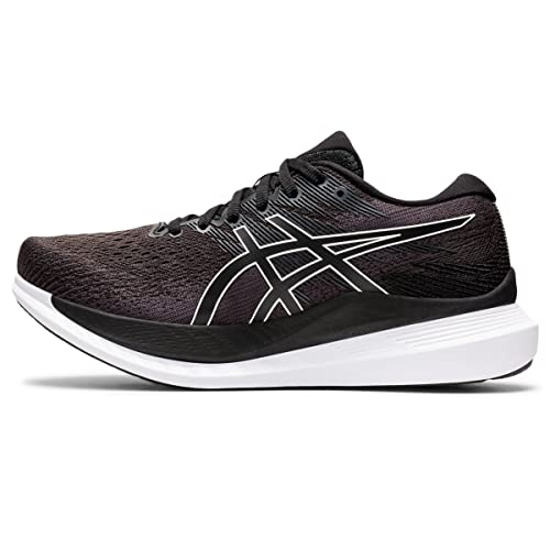 ASICS Women's GlideRide 3 Running Shoes, 11, Black/White