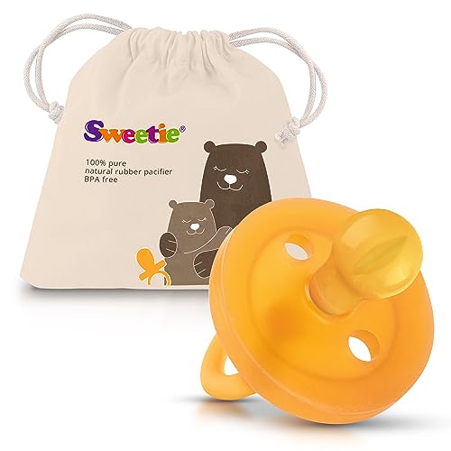 SWEETIE Rubber Pacifier Natural Rubber Pacifier Rounded 1 Count Original Natural Rubber Pacifier (0-6 Month/Small)