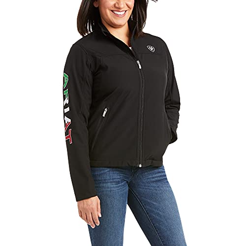 Ariat Female Classic Team Softshell MEXICO Water Resistant Jacket Black Large