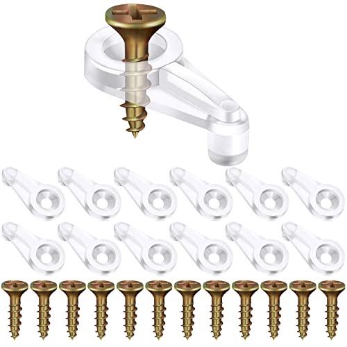 100 Sets Glass Retainer Clips with Screws, Glass Panel Retainer Clips, Window Clips to Hold in Windows, Cabinet Door Class Retainer Clips(Clear and Gold)