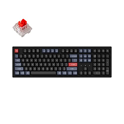 Keychron K10 Pro Wireless Custom Mechanical Keyboard, Full-Size QMK/VIA Programmable Bluetooth/Wired White Backlight with Hot-swappable Keychron K Pro Red Switch Compatible with Mac Windows Linux