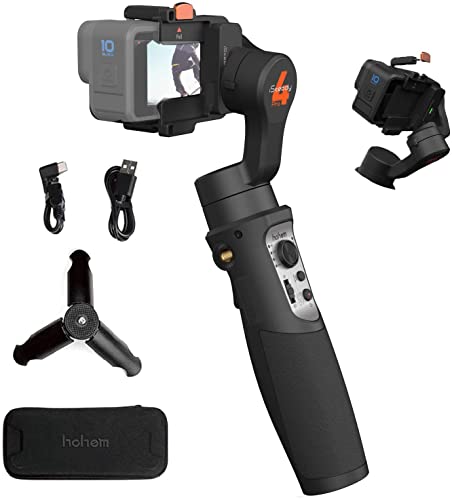 hohem iSteady Pro 4 3-Axis Gimbal Stabilizer for GoPro 12/11/10/9 8/7/6/5, for Osmo Action and Other Action Cameras,Support Bluetooth & Cable Control, IPX4 Splash Proof with Tripod