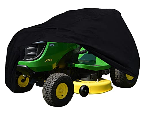 Szblnsm Riding Lawn Mower Cover, Waterproof Tractor Cover Fits Decks up to 54', Heavy Duty 420D Polyester Oxford, Covers Against Water, UV, Dust, Dirt, Wind for Outdoor Lawn Mower Storage