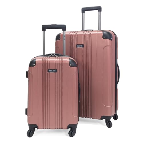 Kenneth Cole REACTION Out of Bounds Lightweight Hardshell 4-Wheel Spinner Luggage, Rose Gold, 2-Piece Set (20' & 28')