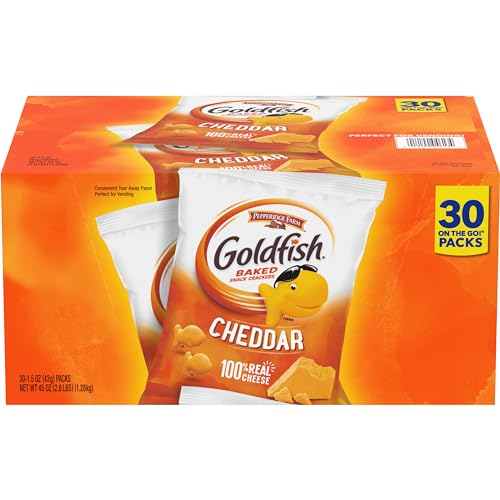 Pepperidge Farm Goldfish Cheddar Crackers, 1.5 oz. Snack Packs, 30 Count