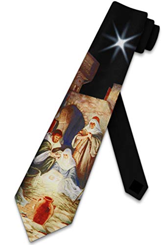 Three Rooker Nativity Scene Tie Mens Religious Manger Neckties