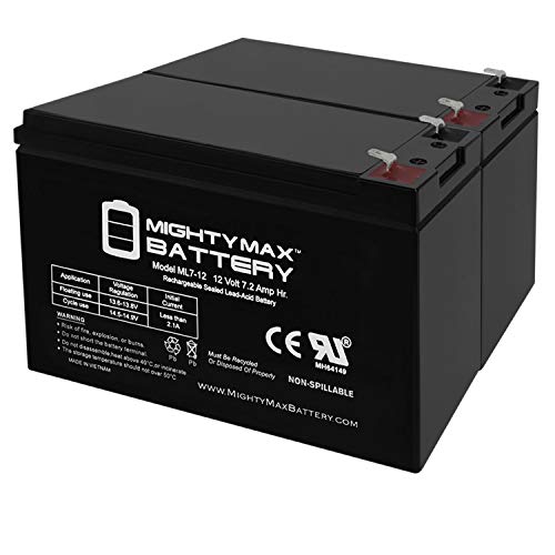 Mighty Max Battery 12V 7Ah SLA Replacement Battery Compatible with Panasonic LCR12V65PBP - 2 Pack Black