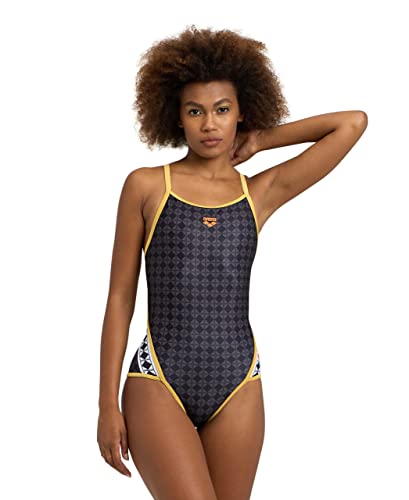 ARENA Women's Standard 50th Anniversary Super Fly Back Swimsuit, Black/Gold, 30