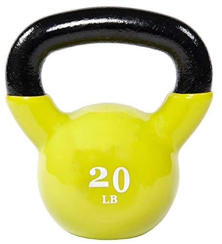 BalanceFrom All-Purpose Color Vinyl Coated Kettlebell, 5-50 Pounds, Yellow