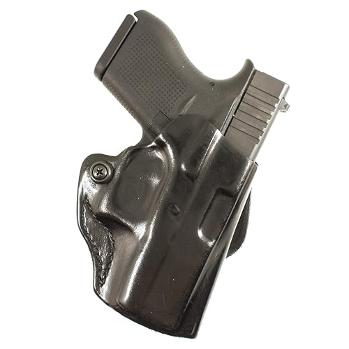 DeSantis Mini Scabbard Gun Holster with Secure Grip, Fits Glock 43, 43X, Leather Molded Holster, Right-Hand Draw, Unisex, Black
