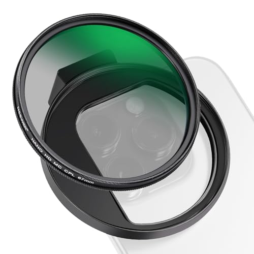 NEEWER CPL Filter for Phone, 67mm Camera Lens Polarizing Filter with Metal Cold Shoe Phone Clip Compatible with iPhone 15 Pro Max 14 Pro Max 13 Pro Max 13 Mini 12 11 X XS Max Samsung Galaxy, FL-27