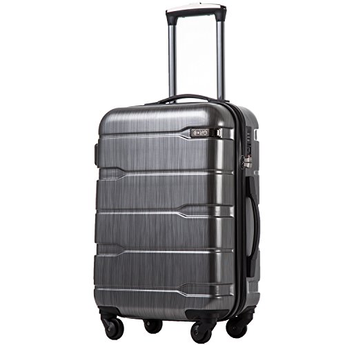 Coolife Luggage Expandable(only 28') Suitcase PC+ABS Spinner Built-In TSA lock 20in 24in 28in Carry on