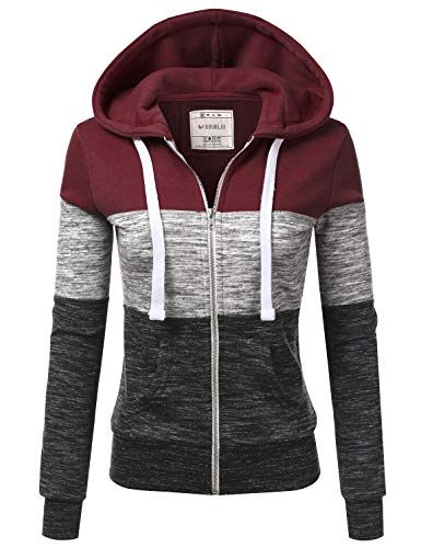 DOUBLJU Lightweight Thin Zip-Up Casual Hoodie Jackets for Womens with Plus Size