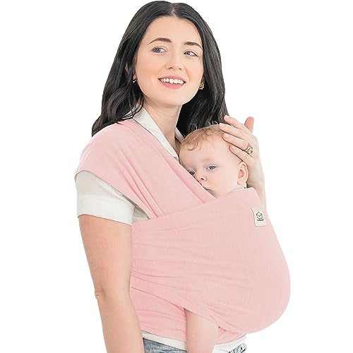 KeaBabies Baby Wrap Carrier - All in 1 Original Breathable Baby Sling, Lightweight Hands Free Baby Carrier Sling, Baby Carrier Wrap, Baby Carriers for Newborn, Infant (Dusty Pink)