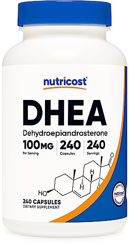Nutricost DHEA 100mg, 240 Capsules - Gluten Free, Soy Free, Non-GMO, Supplement