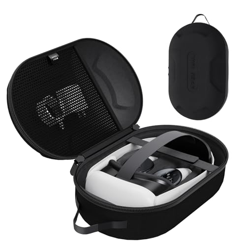 APEXINNO Large Carrying Case for Meta/Oculus Quest 3/ VisIon Pro Accessories, Pro Storage Case Bag Compatible with Quest 3 VR Headset, Original/Elite Head Strap, Controller Grips, Handheld Travel Case