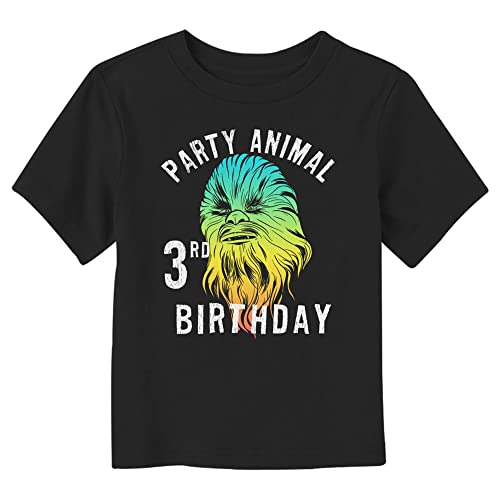 STAR WARS Toddler's Chewbacca Party Animal 3rd Birthday T-Shirt - Black - 3T