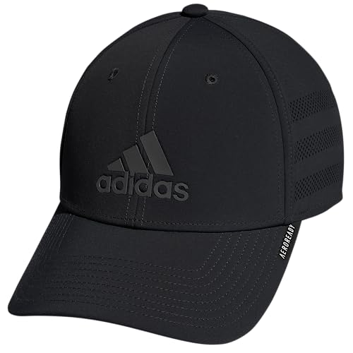 adidas mens Gameday 3 Structured Stretch Fit Baseball Cap, Black, Small-Medium US