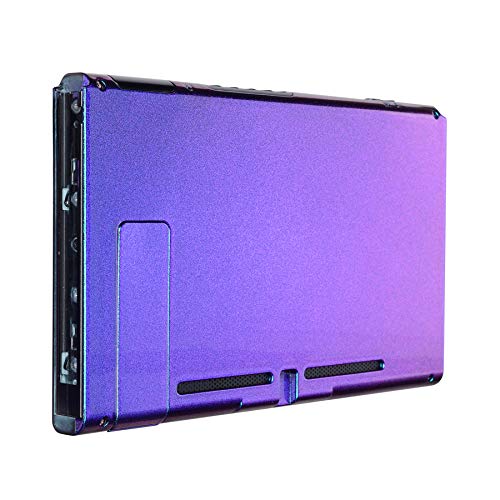 eXtremeRate Chameleon Purple Blue Glossy Console Back Plate DIY Replacement Housing Shell Case for Nintendo Switch Console with Kickstand – JoyCon Shell NOT Included