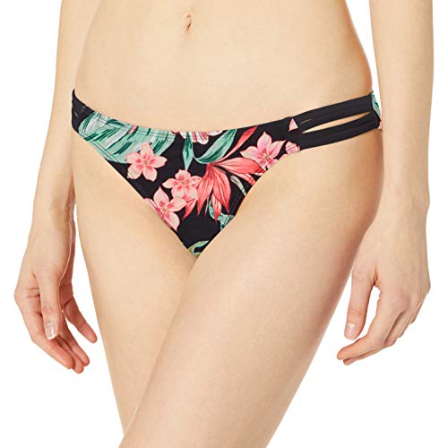Body Glove Women's Standard Flirty Surf Rider Bikini Bottom Swimsuit, Black, Large