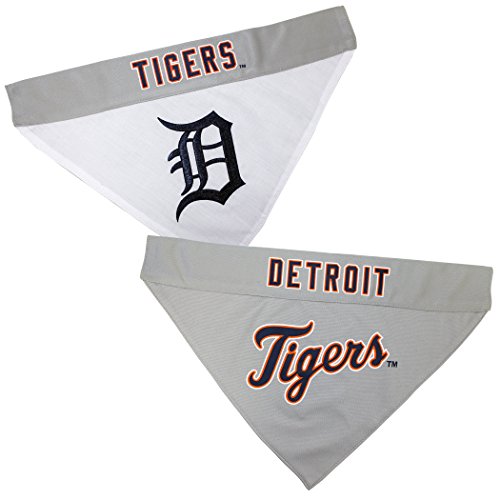 Pets First TIG-3217-L-XL MLB Detroit Tigers Reversible Pet Bandana, Large/X-Large, MLB Team Color