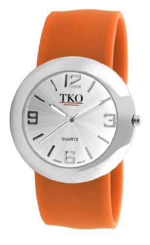 TKO ORLOGI Women's TK614-SOR Silver Slap Metal Orange Watch