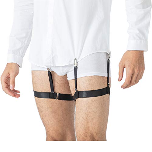 LazarsSpace Men's Shirt Stays/holder for Tucking, Garter and holder, Securing Shirt Position for Men, Black