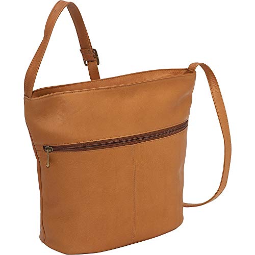 Le Donne Leather Bucket Shoulder Bag (Tan)