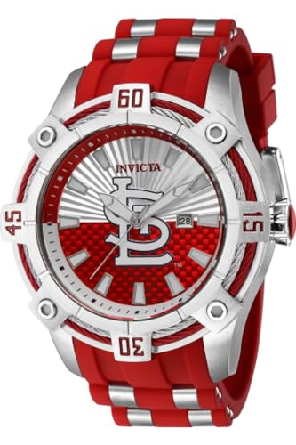 Invicta Men's 43295 MLB St. Louis Cardinals Quartz Red, Silver Dial Watch