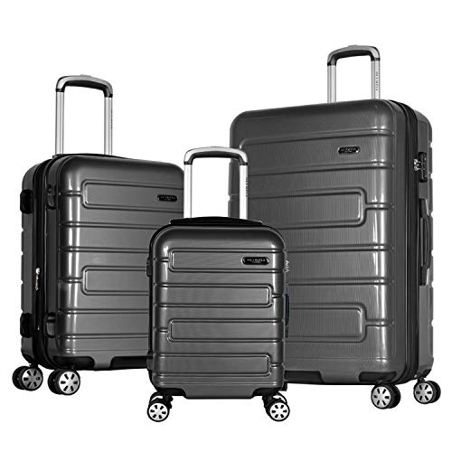 Olympia U.S.A. Nema Expandable Hardside Spinner Luggage w/TSA Lock, Available in 3-Piece Set/22-inch/25-inch/29-inch, Black