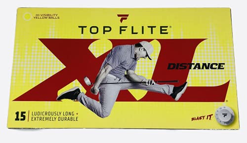 Top Flite 2020 XL Distance Golf Balls Yellow – 15 Pack Yellow