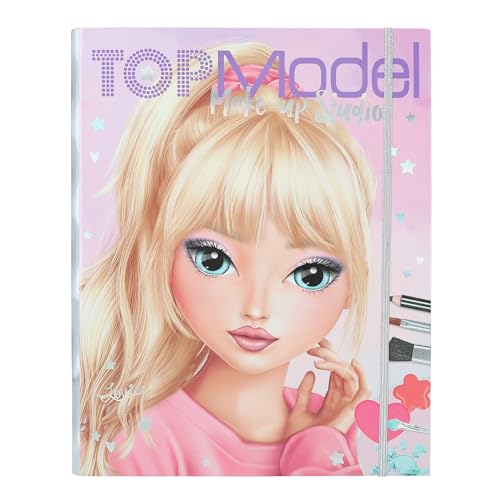 Depesche 12876 TOPModel Make Up Studio - Creative Folder for Creating Beautiful Makeup Looks, Includes Colouring Pad, Makeup Palette and 4 Brushes