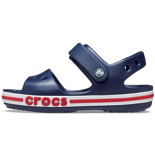 Crocs Unisex-Child Bayaband Sandals, Navy/Pepper, 7 Toddler