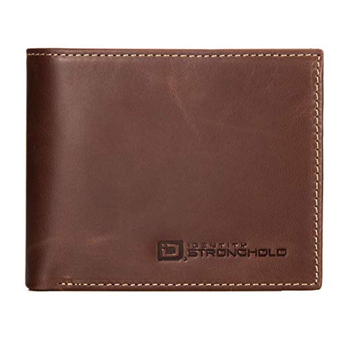 ID Stronghold Extra Capacity Bifold Wallet for Men - RFID Blocking Genuine Leather Wallet