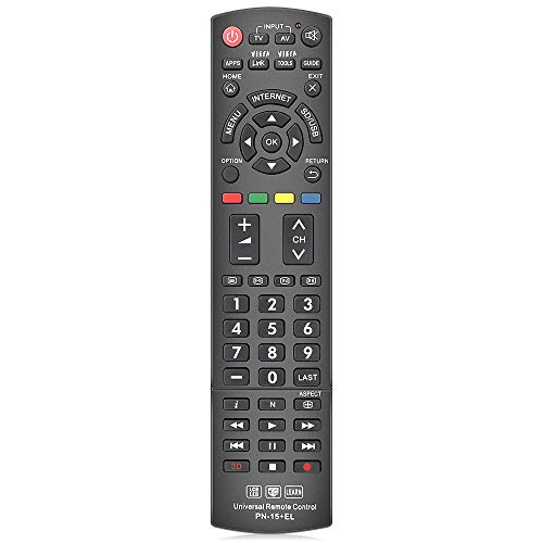 Gvirtue Universal Remote Control Compatible Replacement for Panasonic TV/ VIERA Link/ HDTV/ 3D/ LCD/ LED, N2QAYB000485 N2QAYB000100 N2QAYB000221 N2QAYB00048