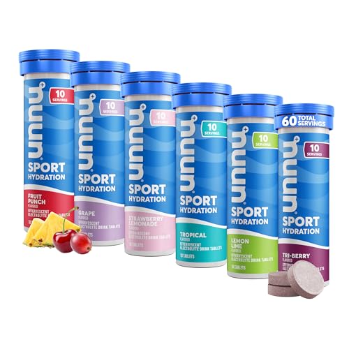 Nuun Sport Electrolyte Tablets for Proactive Hydration, Variety Pack, 6 Pack (60 Servings)