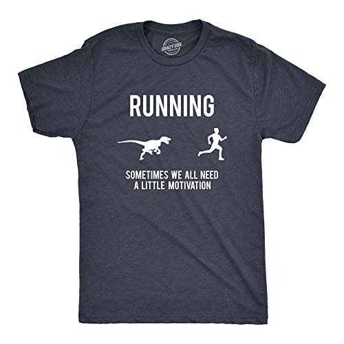 Mens Running Motivation Raptor Chase T Shirt Funny Dinosaur Tee Nerdy Graphic Mens Funny T Shirts Fitness T Shirt for Men Funny Dinosaur T Shirt Novelty Navy M