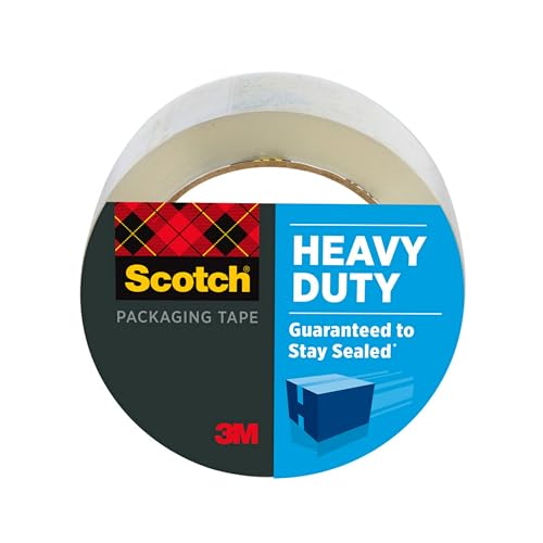 Scotch Heavy Duty Shipping Packing Tape, Clear, Shipping and Packaging Supplies, 1.88 in. x 54.6 yd., 1 Tape Roll