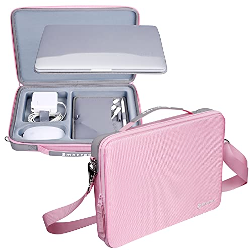 Smatree Hard Shell Laptop Shoulder Bag Compatible for 12-13.3 inch MacBook Pro/Air 2024-2017/14inch MacBook Pro 2023 Newest /12.9 inch iPad Pro/Surface Pro X/7,Tablet and Laptop Carrying Case(Pink)