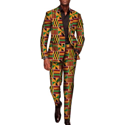 Men's 2 Pieces Set for Men Africa Clothing Pants Suits Men Long Sleeve Blazer Suits 8 M