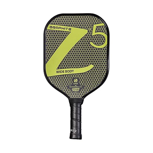 ONIX Graphite Z5 Pickleball Paddle (Graphite Carbon Fiber Face with Rough Texture Surface, Cushion Comfort Grip and Nomex Honeycomb Core for Touch, Control, and Power),Yellow