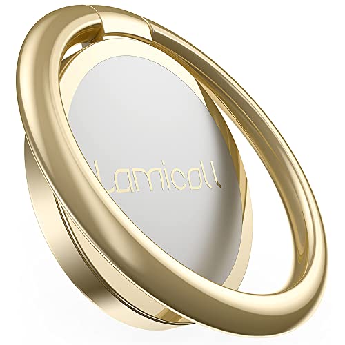 Phone Ring Holder, Lamicall Finger Ring Stand : Universal Cell Phone Cradle Kickstand Compatible with iPhone 13 12 11 Pro Xs Max XR X 8 7 6 6s Plus, Galaxy S21 S20 S10, All Android Smartphone - Gold