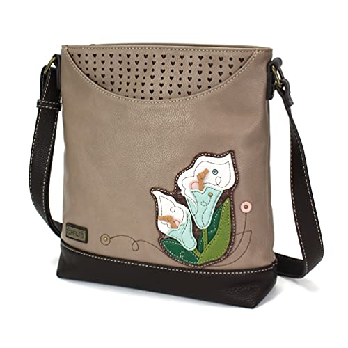 CHALA Handbag Sweet Messenger Mid Size Tote Bag - Calla Lily Warm Gray