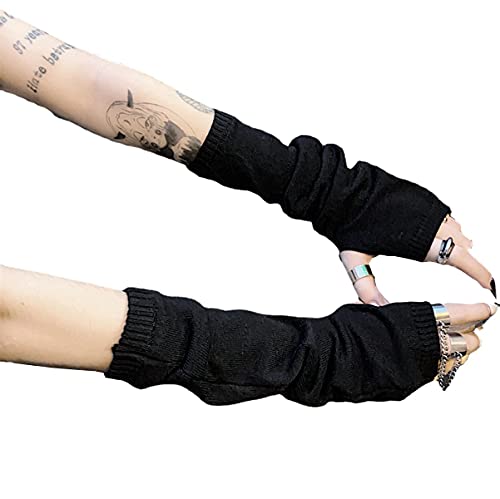 Skateboard Frog Women Gloves Goth Arm Sleeve Cool Black Moon Cross Printed Hip Hop Arm Warmers